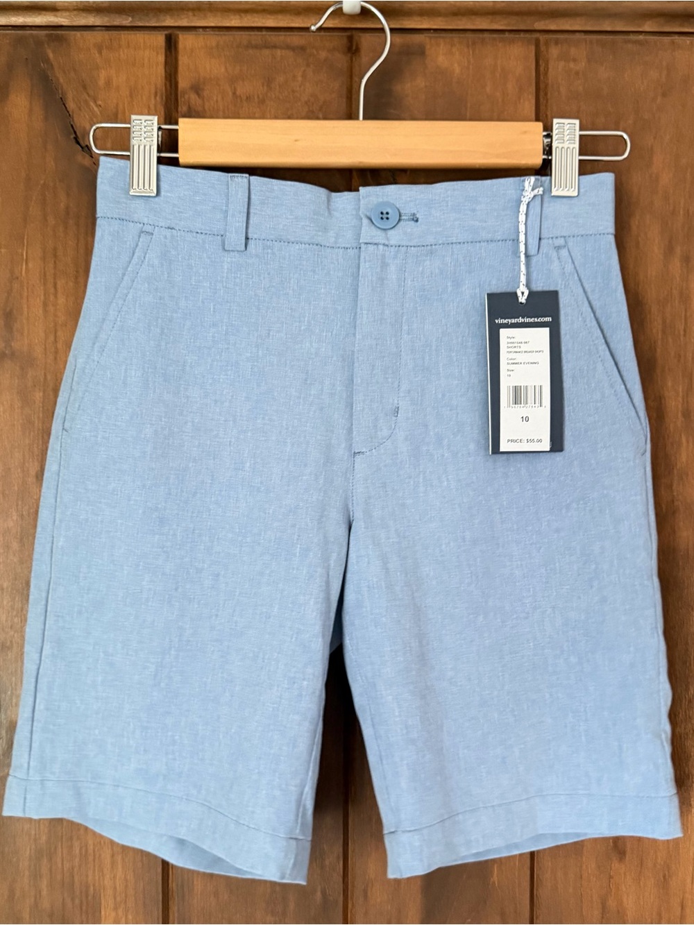 Vineyard Vines Light Blue Boy’s (size 10) Flat-Front Shorts